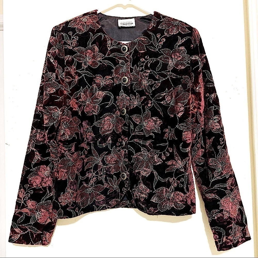 VTG STUDIO SAN FRANCISCO Maroon Velvet blouse women’s size M